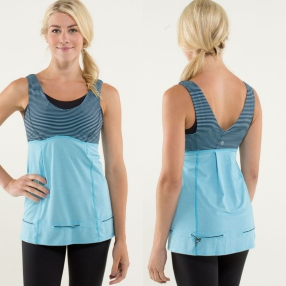 lululemon athletica Tops - LULULEMON Hustle & Bustle Tank Blue Stripe {V35}